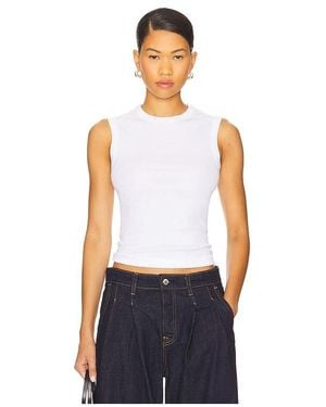 Enza Costa Ärmelloses T-Shirt Im New-Classic-Stil - Weiß