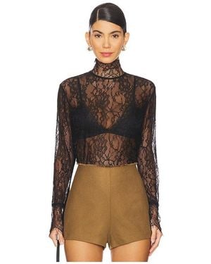 NonChalant Label Mary Lace Top - Black