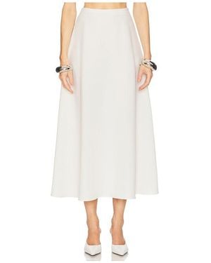 Helsa The Heavy Crepe Midi Skirt - White