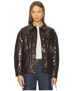 Rag & Bone Amy Faux Patent Leather Jacket - Black