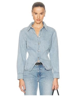 Hudson Jeans Button Up Long Sleeve Shirt En Color Bebe Azul Talla (También En S, Xs, M, Xl)