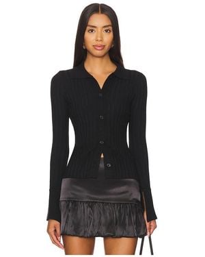 MORE TO COME Brandy Button Front Jumper - Black