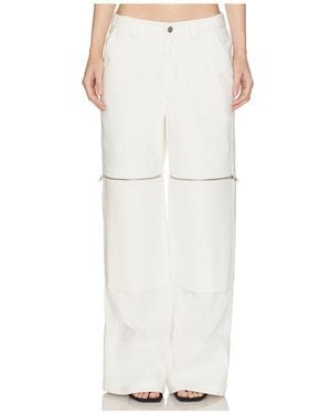Halo Flex Waist Zip Cargo Pant - White