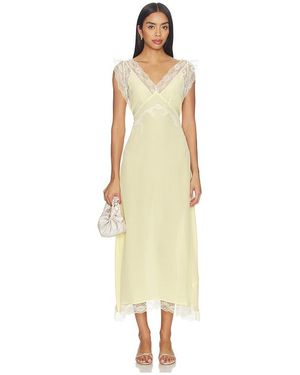 Tanner Fletcher Irene Lace Trim Midi Dress - White