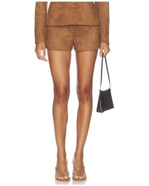 ALL THE WAYS Kylli Faux Suede Short - Brown