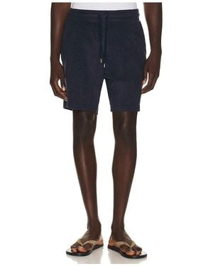 Frescobol Carioca Augusto Terry Cotton Blend Shorts - Blue
