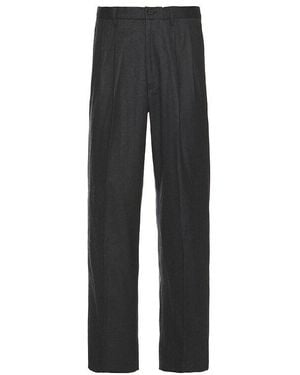 Saturdays NYC Wool Saxony 2Tuck Trousers - Black