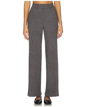 Barefoot Dreams Cozychic Ultra Lite Lurex Rib Wide Leg Pant - Black