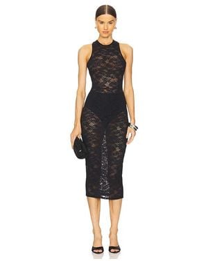 Fleur du Mal Le Stretch Lace Racer Tank Dress - Black
