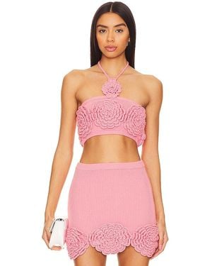 Lovers + Friends Ashby Crochet Top - Pink