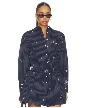 Lacoste Oversize Fit Jacquard Shirt - Blue