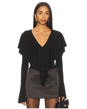 MORE TO COME Top Mit V-Ausschnitt Ellen - Schwarz