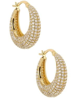 Lili Claspe Small Pave Becca Hoops - Metallic