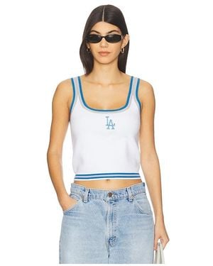 Terez X Revolve Dodgers Crop Knit Tank Top - White