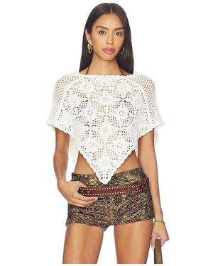 Frankie's Bikinis Sophie Crochet Poncho - Natural