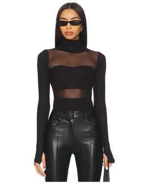 Michael Lauren Rem Long Sleeve Fitted Turtleneck Top - Black