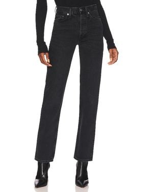 Agolde Lana Mid Rise Straight Jeans - Black