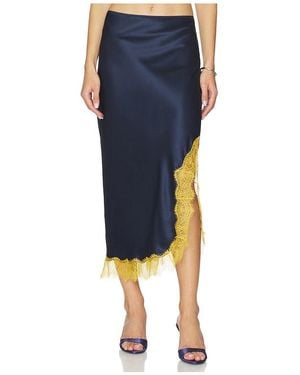 La Ligne Lace Slip Skirt - Blue