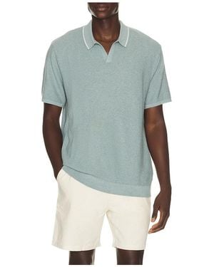 Marine Layer Greyson Knitted Polo - Blue