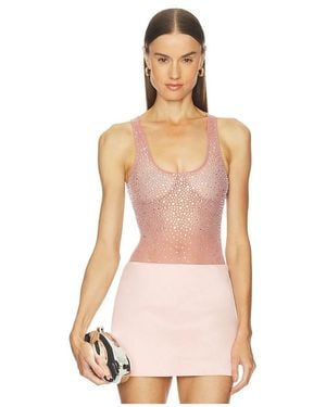 Alex Perry Crystal Mesh Bodysuit - White