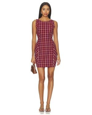 Free People Atlas Plaid Mini Dress - Red