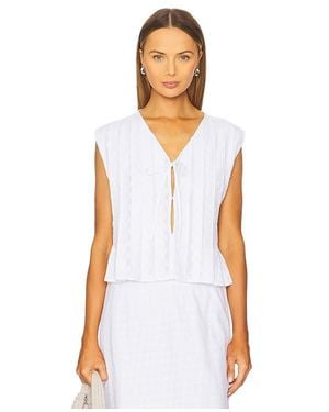 LNA Kala Eyelet Top - White