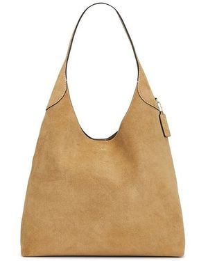 COACH Suede Brooklyn Shoulder 39 バッグ - ナチュラル