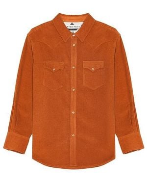 AFTER PRAY Western Corduroy Shirt - Orange