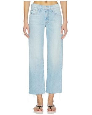 Mother The Mid Rise Rambler Zip Ankle Fray Jeans - Blue