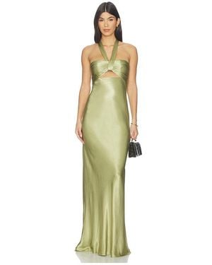 Shona Joy La Lune Ruched Halter Maxi Dress - White