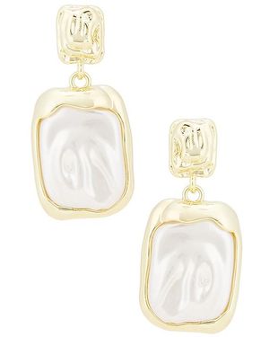 By Adina Eden Fluid Drop Earrings - White