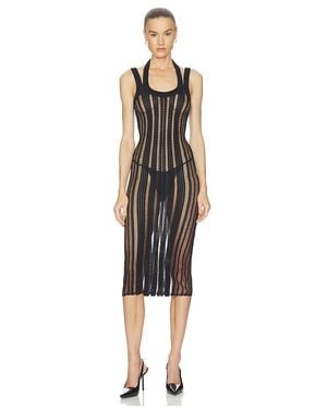 Halo Veiled Midi Dress - Black