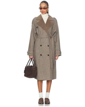 Line & Dot Hugo Plaid Coat - Natural