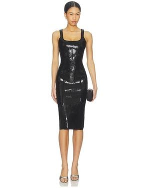 Fleur du Mal Figurbetontes Midikleid Aus Strick Mit Korsage - Schwarz