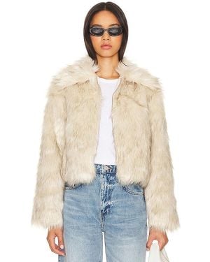 Steve Madden Juniper Faux Fur Coat - Blue
