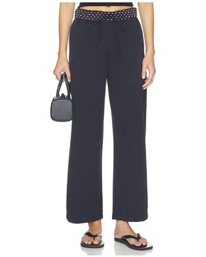 Cubic London Ruffled Waistband Two-Way Casual Pants - Blue