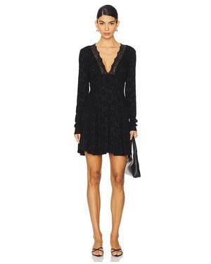 Free People Jersey Fit-and-Flare Mini Dress - Black