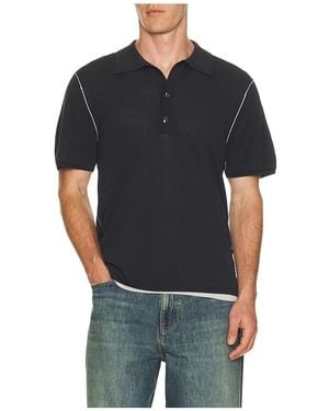 Won Hundred Jonas Two Layer Knit Polo - Black
