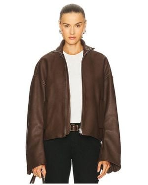 GRLFRND Romy Leather Jacket - Brown
