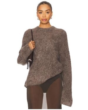 Soft Goat Alpaca Crewneck Pullover - Brown