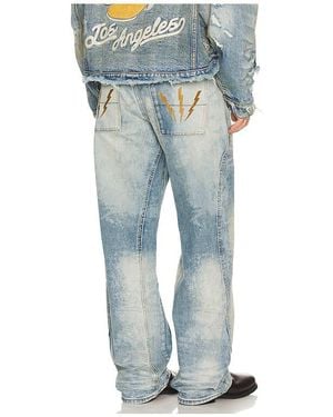 DIET STARTS MONDAY Double Knee Bolt Denim Jeans - Blue