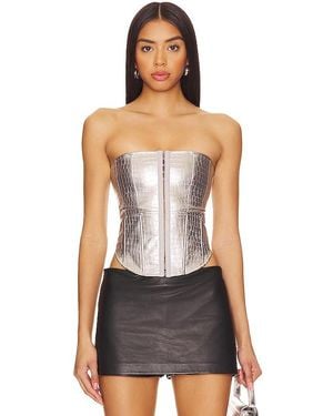 OW Collection Orion Crocodile Corset - Black