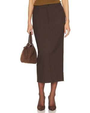 Helsa Trouser Midi Skirt - Brown