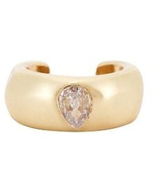 Ettika Hammered Ear Cuff With Pear Crystal - White