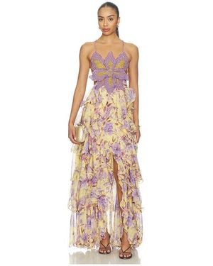 PATBO Peony Butterfly Maxi Dress - Natural