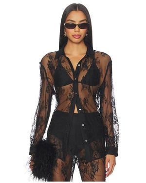 Muma World Klassisches Hemd Mit Schnürung - Schwarz