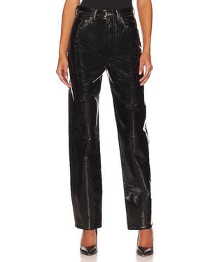 Agolde Recycled Leather 90's Pinch Waist - Black