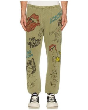 MadeWorn Rolling Stones Sketch P.E. Joggers - Green
