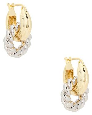 Luv Aj The Two Tone Rope Interlocked Hoops - Metallic
