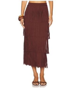 Simon Miller Za Za Knit Fringe Skirt - Red